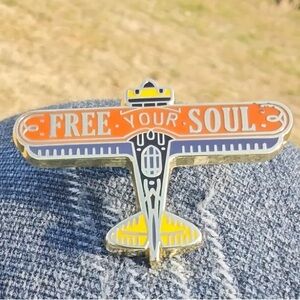 Vibrant Airplane Enamel Pin